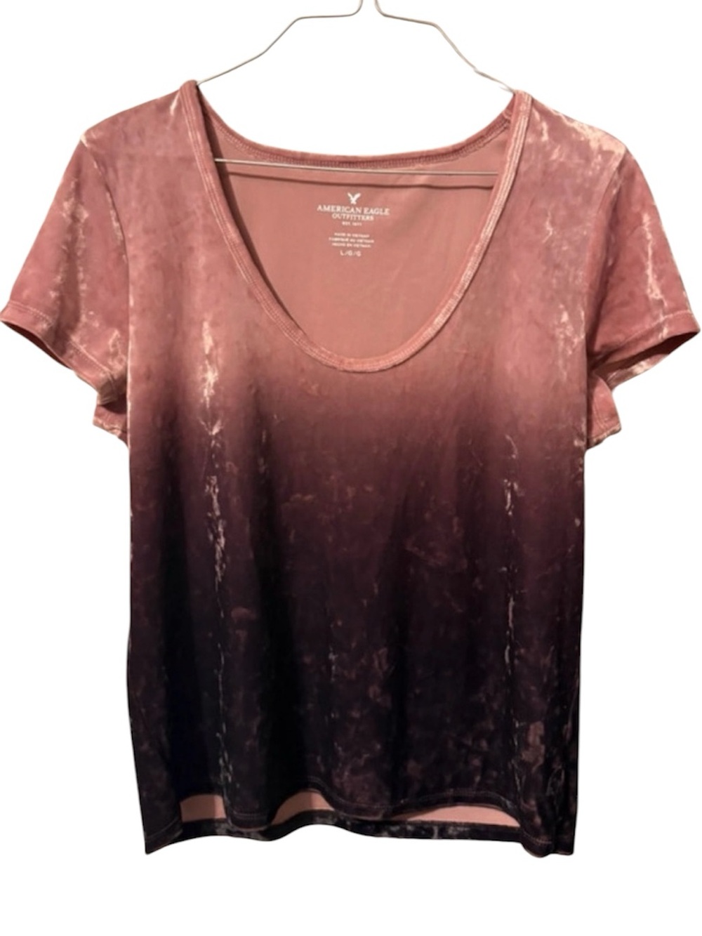 American Eagle Ombre Velvet Scoop Neck Tee